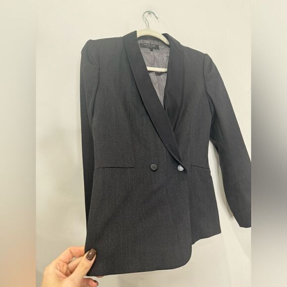 Rag & Bone Tuxedo Blazer In Charcoal black - Picture 6 of 7